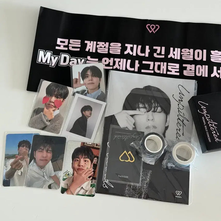[BUNJANG] DAY6 Wonpil Solo Concert Final Day Gift Set (Essay + Booklet + Slogan + Photocard) / 원필 솔콘 막콘 입장기프트 양도 (에세이+북클립+슬로건+포카)