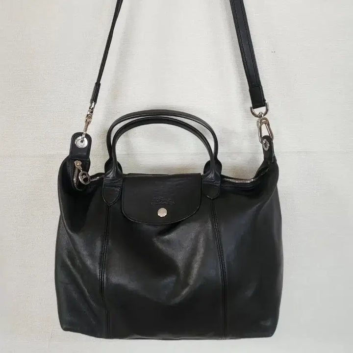 [BUNJANG] Longchamp Leather Tote Crossbody Bag / 롱샴 레더 토트 크로스백