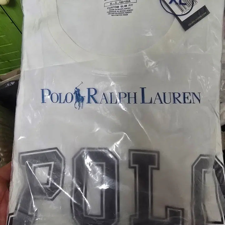 [BUNJANG] Polo Ralph Lauren Custom Slim Fit White T-Shirt XL / 폴로 랄프로렌 XL 화이트 반팔 티셔츠 새상품