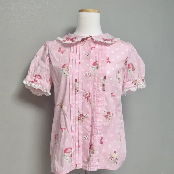 [BUNJANG] Nail Perch Pink Blouse and Overalls Dress Set / 나일퍼치 핑크 블라우스 멜빵 원피스 셋업