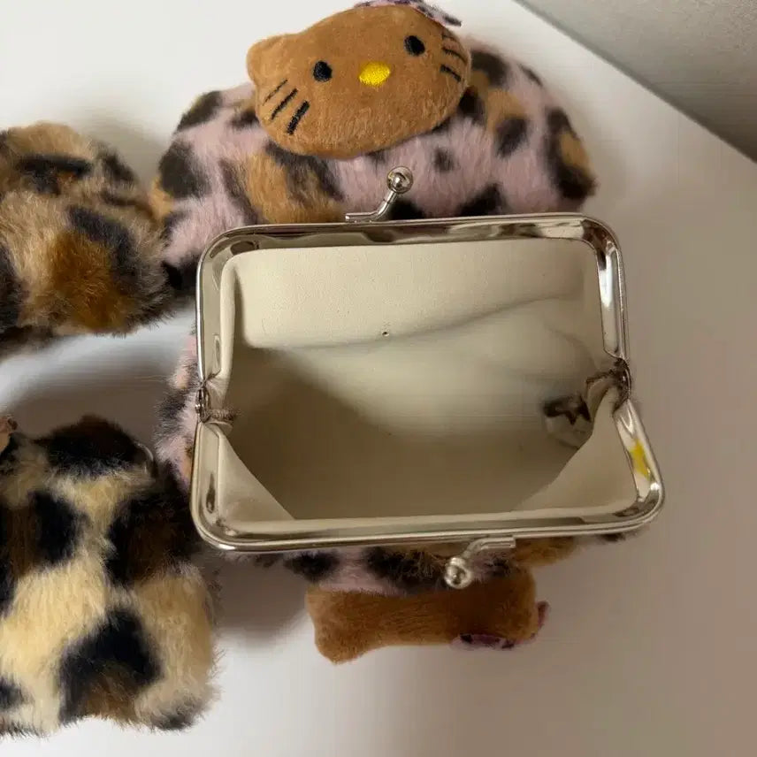 [BUNJANG] Leopard Print Tanning Kitty Coin Pouch / 호피 태닝키티 동전지갑 피우치