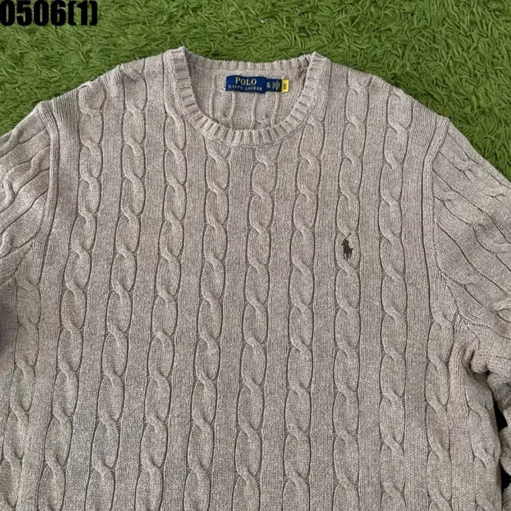 [BUNJANG] Polo Ralph Lauren Cable Knit Sweater Beige XL / 폴로 랄프로렌 케이블 니트 스웨터 베이지 XL 큐알 정품