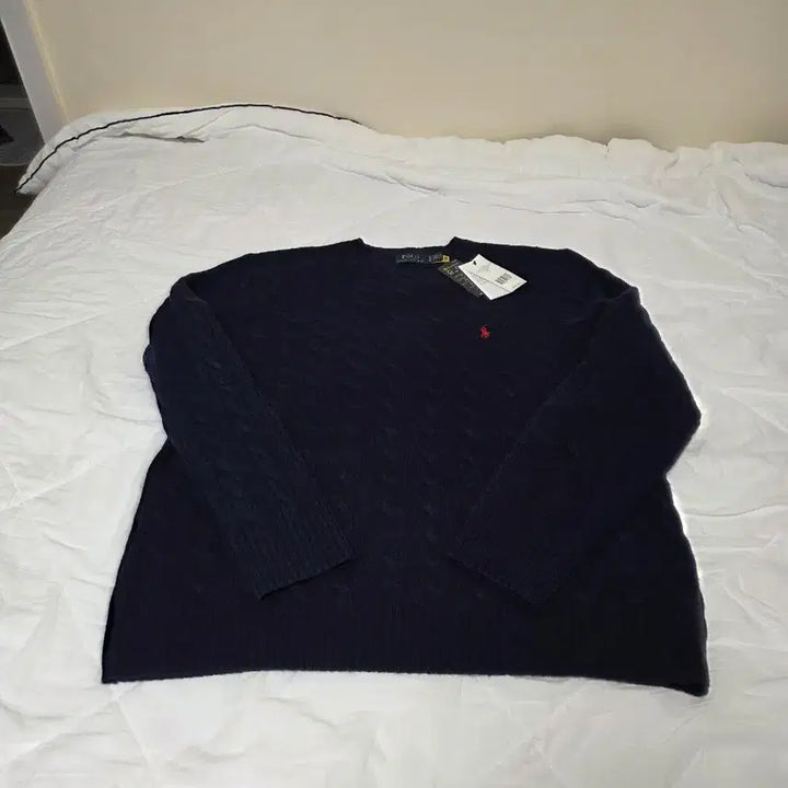 [BUNJANG] Polo Ralph Lauren Navy Cable Knit Wool/Cashmere Sweater - New / 폴로 랄프로렌 네이비 울/캐시미어 꽈배기 니트 새상품