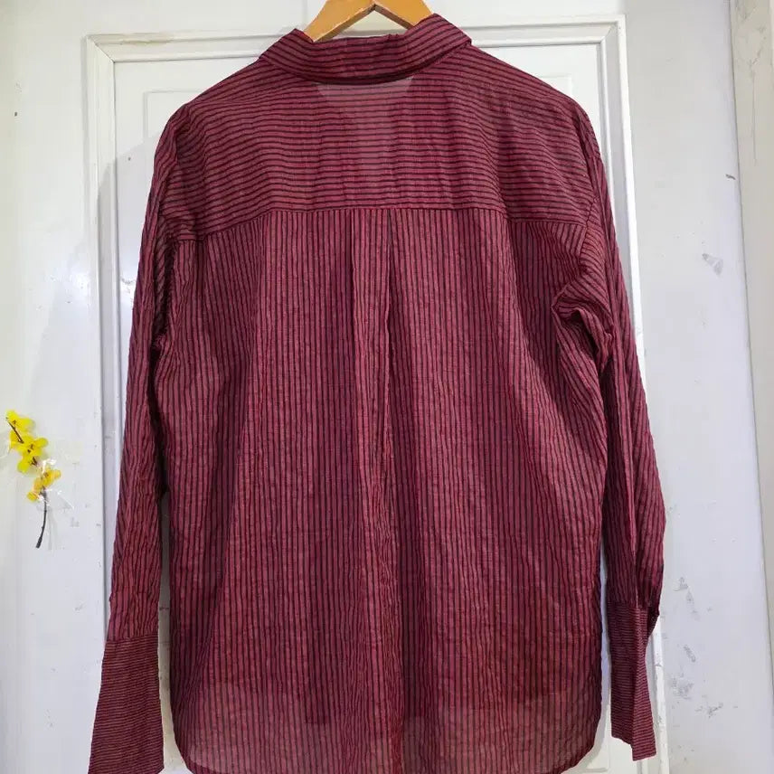 [BUNJANG] Linen Blend Striped Shirt / 봄 여름  고급스러운  마 린넨 남방셔츠  깨끗해요 가슴단면57