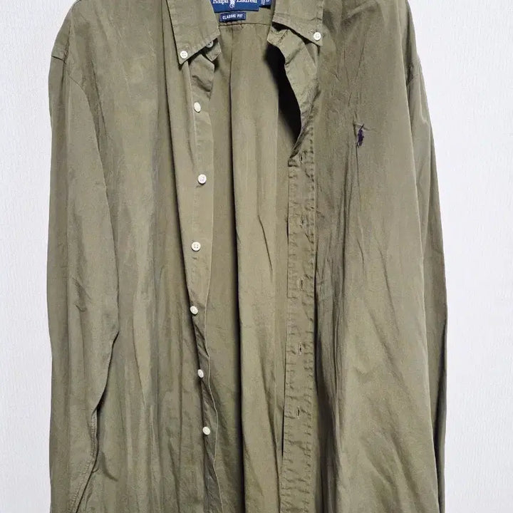 [BUNJANG] Polo Ralph Lauren Classic Fit Poplin Shirt - Khaki, Size L / L 폴로 랄프로렌 셔츠  카키색 클래식핏