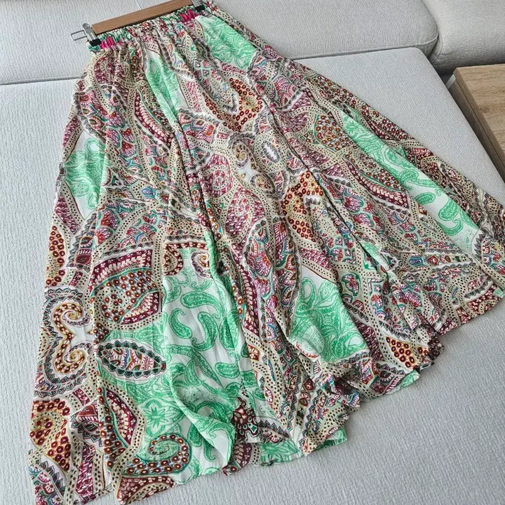 [BUNJANG] Patterned Long Skirt / 패턴 롱 스커트