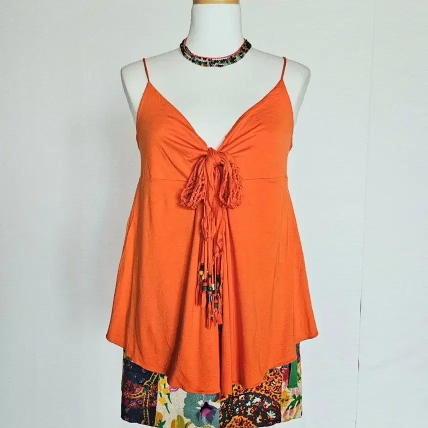 [BUNJANG] Ralph Lauren Orange Sleeveless Top / 랄프로렌  오렌지 슬리브리스탑