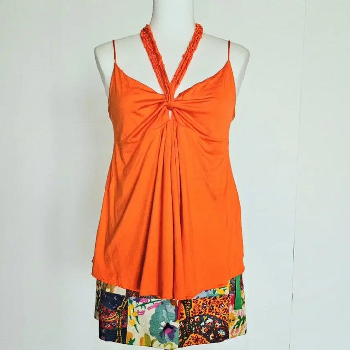 [BUNJANG] Ralph Lauren Orange Sleeveless Top / 랄프로렌  오렌지 슬리브리스탑