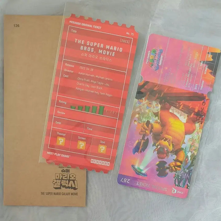 [BUNJANG] Super Mario Bros. Signature Ticket 3-Piece Bundle Set / 슈퍼마리오 시그니처 티켓 3종 일괄