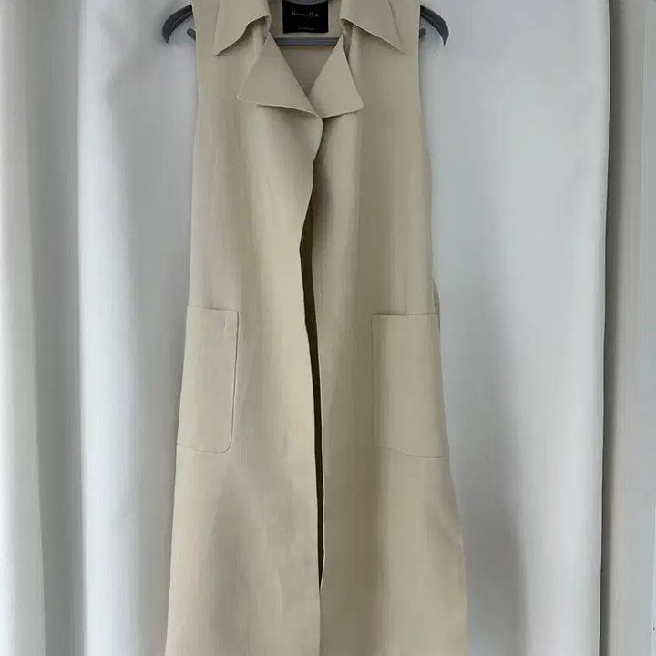 [BUNJANG] Massimo Dutti Beige Linen Long Vest XS / [여성] Massimo Dutti 베이지 롱 린넨 베스트