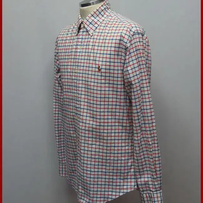 [BUNJANG] Ralph Lauren White Check Shirt Size 95 / 랄프로렌/하얀색 체크 남방셔츠/95사이즈/따봉구제(G-3)