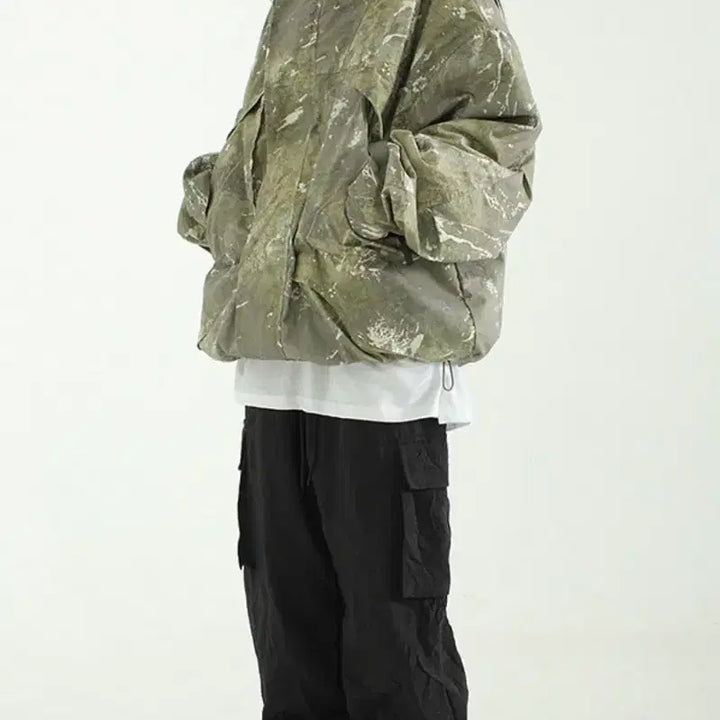 [BUNJANG] Unisex Tie-Dye Pattern Printing Hooded Anorak / [FREE] 타이다이 패턴 프린팅 후드 아노락