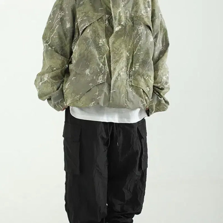 [BUNJANG] Unisex Tie-Dye Pattern Printing Hooded Anorak / [FREE] 타이다이 패턴 프린팅 후드 아노락