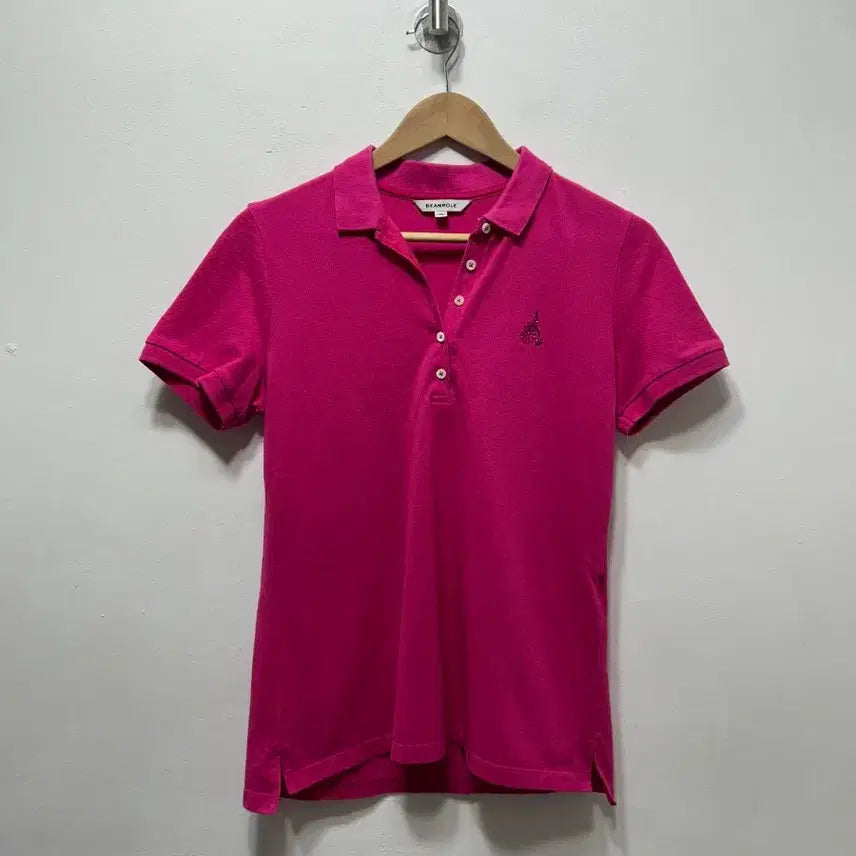 [BUNJANG] Beanpole Pink Short Sleeve Polo Shirt - M / 빈폴 핑크 반팔 카라 티셔츠 M
