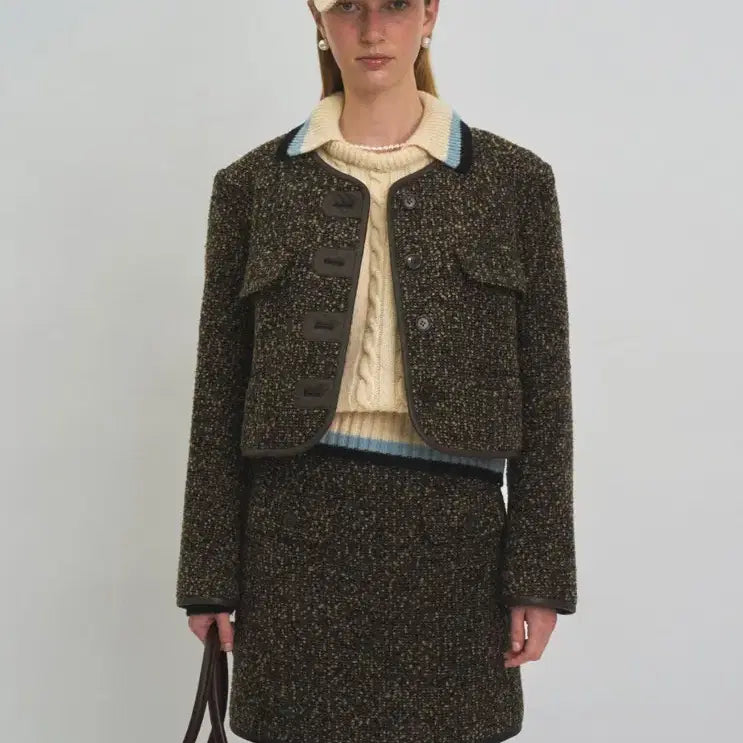 [BUNJANG] GRVR GROVE SOBO Tweed Jacket Set-up / 그로브스토어 소보자켓 셋업