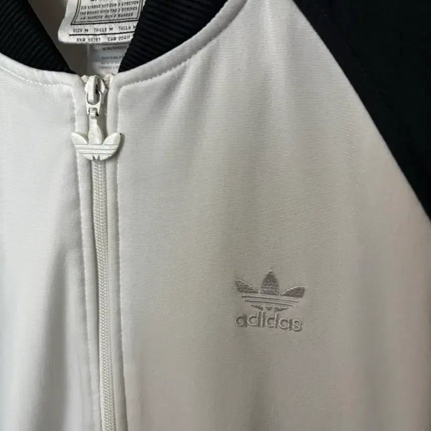 [BUNJANG] Adidas Vintage White Black Track Top Jacket / ADIDAS 아디다스 레어 흰검 올드져지 트랙탑