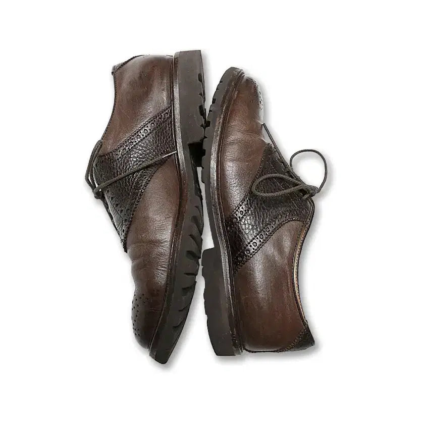 [BUNJANG] Brunello Cucinelli Brown Leather Suede Combi Wing-Tip Shoes / 브루넬로 쿠치넬리 [Brunello Cucinelli] 콤비 윙팁 슈즈