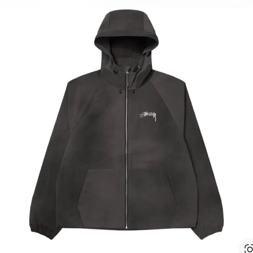 [BUNJANG] Stussy Wave Dyed Beach Shell Jacket Black / 스투시 웨이브 다이 비치 쉘 자켓 블랙