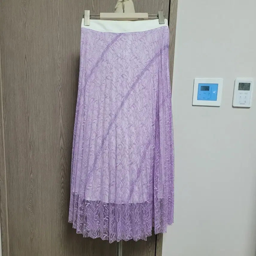 [BUNJANG] It Michaa Lace Long Skirt Lavender / 잇미샤 레이스 롱 스커트 라벤더  밴딩