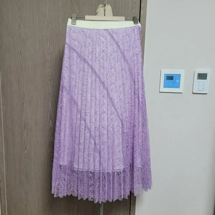 [BUNJANG] It Michaa Lace Long Skirt Lavender / 잇미샤 레이스 롱 스커트 라벤더  밴딩