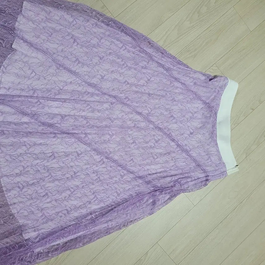 [BUNJANG] It Michaa Lace Long Skirt Lavender / 잇미샤 레이스 롱 스커트 라벤더  밴딩