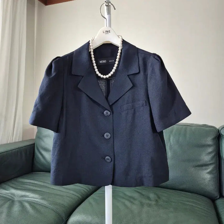 [BUNJANG] MIXXO Navy Short Sleeve Jacket Size S / MIXXO 미쏘 네이비 반팔 자켓 S 미착용