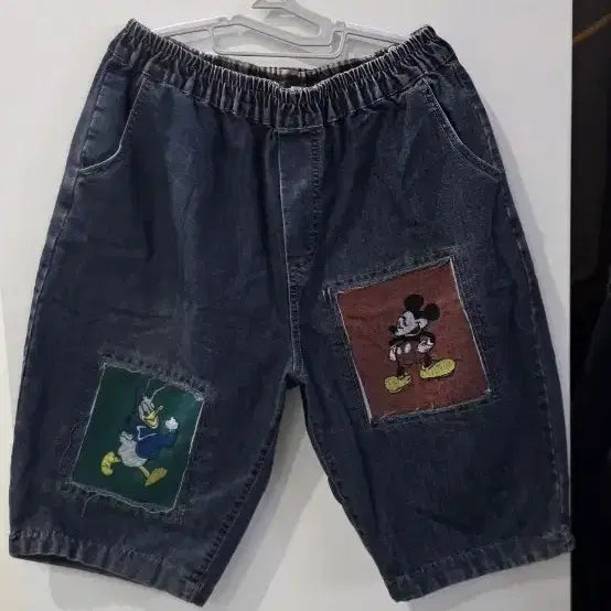 [BUNJANG] Disney Mickey Mouse Denim Shorts / 디즈니 미키마우스 데님 반바지 5부