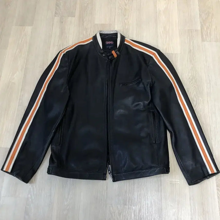 [BUNJANG] Ghost Lambskin Leather Colorblock Cafe Racer Single Rider Jacket / 105) 고스트 GHOST 양가죽 배색 카페레이서 싱글라이더 자켓