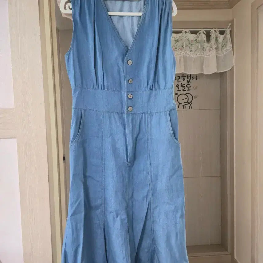 [BUNJANG] Light Blue Denim Long Dress / 여름 청 데님  롱 원피스