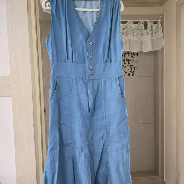 [BUNJANG] Light Blue Denim Long Dress / 여름 청 데님  롱 원피스