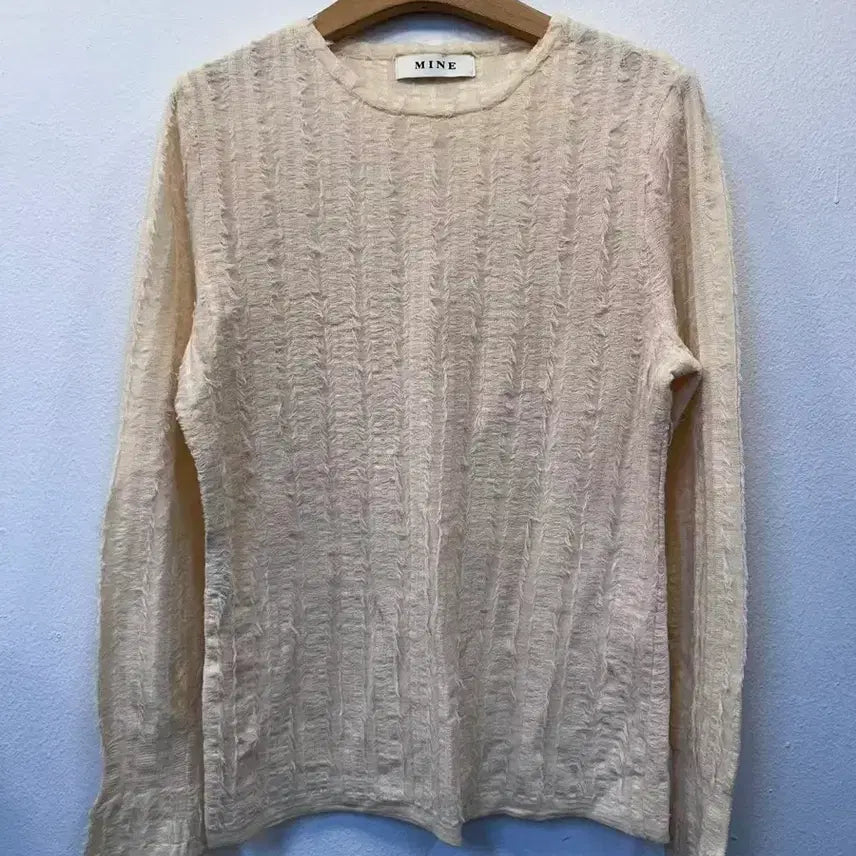 [BUNJANG] MINE Ivory Knit Free Size / 마인 아이보리 니트 F