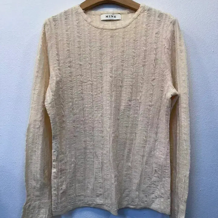 [BUNJANG] MINE Ivory Knit Free Size / 마인 아이보리 니트 F