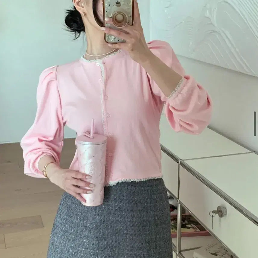 [BUNJANG] Bicini Sangkomi Cardigan Pink / 바이씨니 상코미가디건