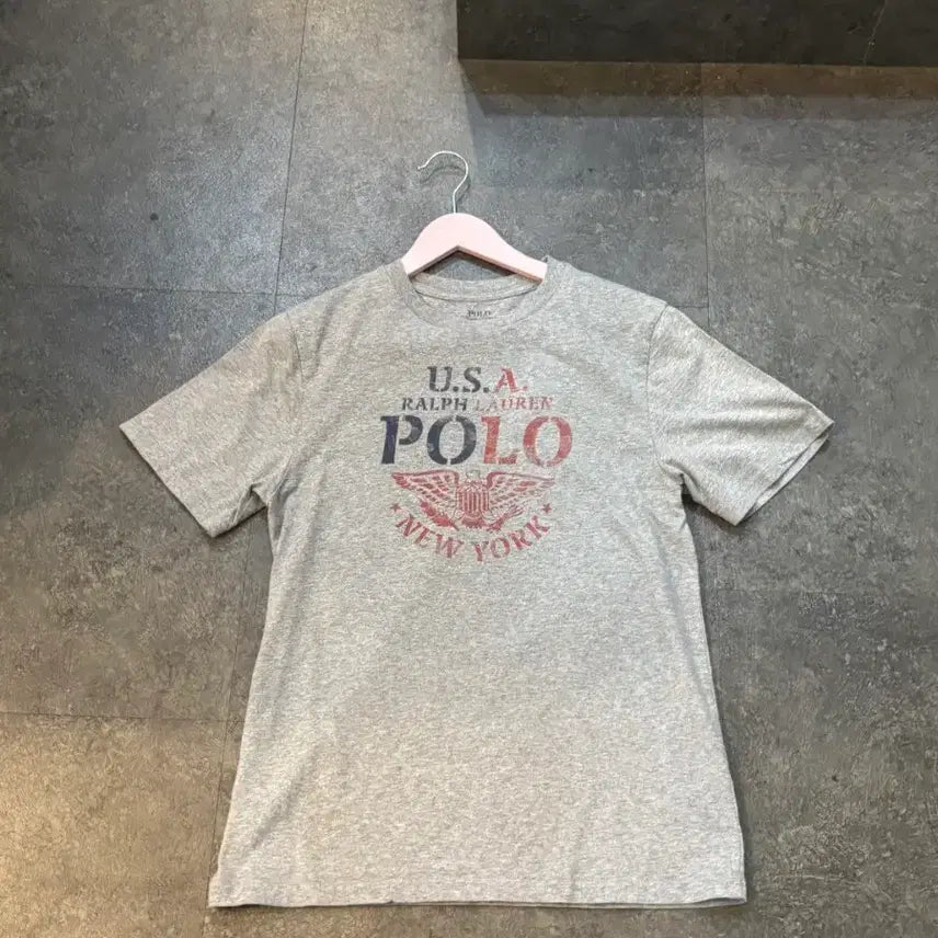 [BUNJANG] Polo Ralph Lauren Gray Printing T-shirt L / 폴로 랄프로렌 반팔티 그레이 프린팅 L사이즈