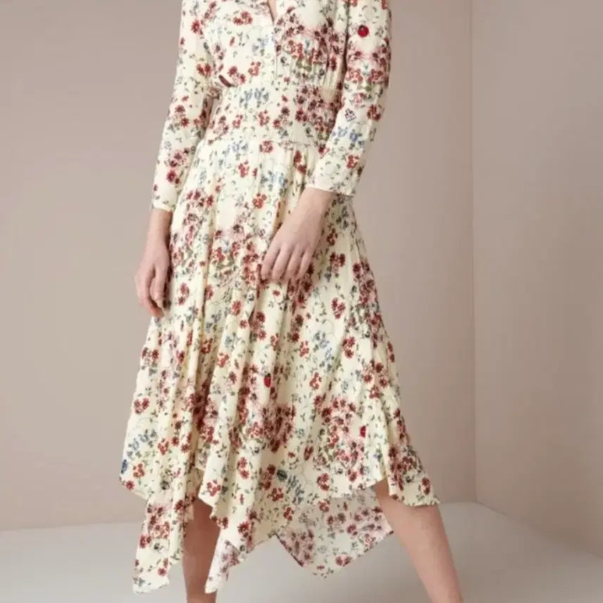 [BUNJANG] Maje Reine Floral Print Crepe Dress / 마쥬 레이네 플로랄 프린트 크레이프 드레스