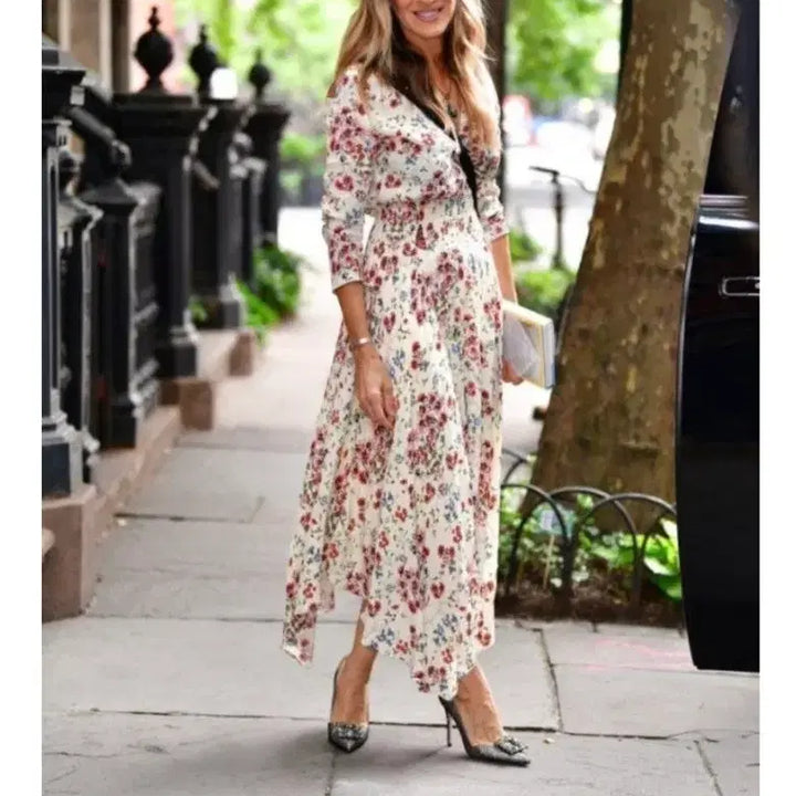 [BUNJANG] Maje Reine Floral Print Crepe Dress / 마쥬 레이네 플로랄 프린트 크레이프 드레스