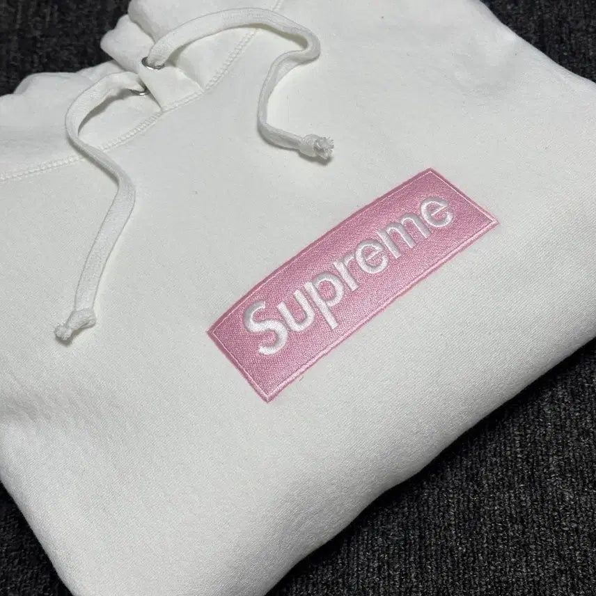[BUNJANG] Supreme Box Logo Hoodie Sweatshirt White/Pink XL / [XL]슈프림 박스로고 후드 스웨트셔츠 화이트핑크