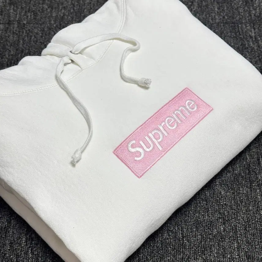 [BUNJANG] Supreme Box Logo Hoodie Sweatshirt White/Pink XL / [XL]슈프림 박스로고 후드 스웨트셔츠 화이트핑크