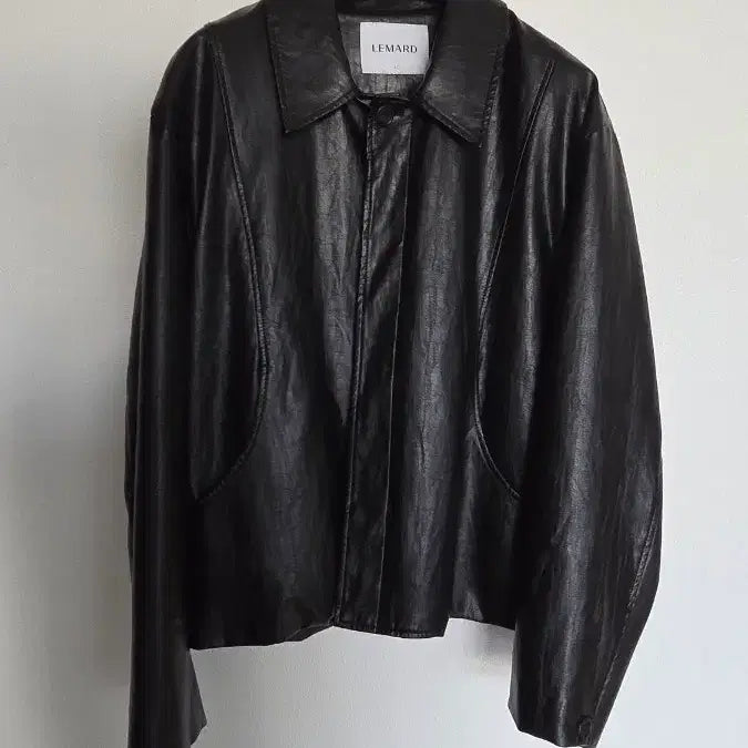 [BUNJANG] LEMARD Black Vegan Leather Jacket / LEMARD 블랙 비건레더 자켓