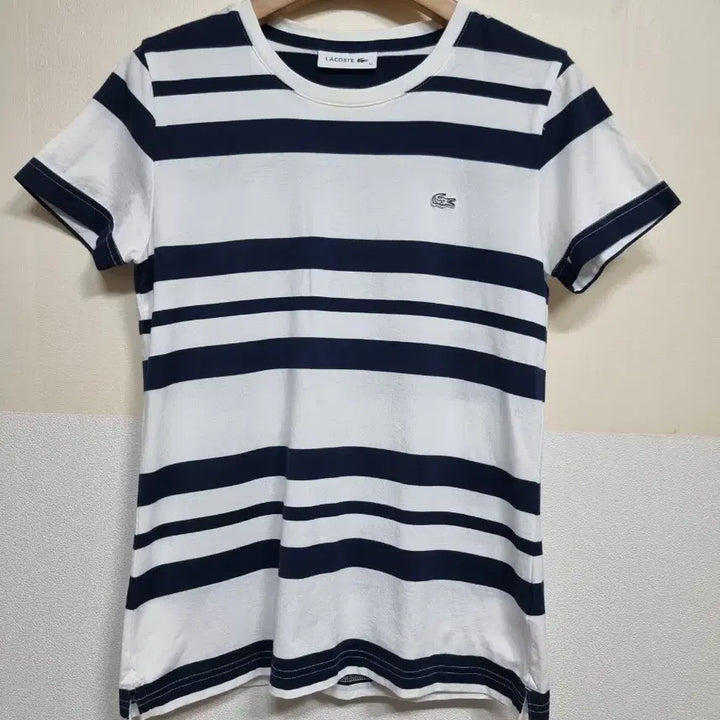 [BUNJANG] Lacoste Striped Short Sleeve T-Shirt Size 34 / * 라코스테 반팔 티 34 사이즈