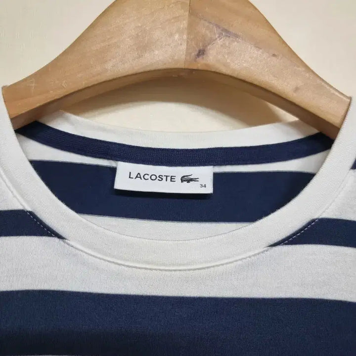 [BUNJANG] Lacoste Striped Short Sleeve T-Shirt Size 34 / * 라코스테 반팔 티 34 사이즈
