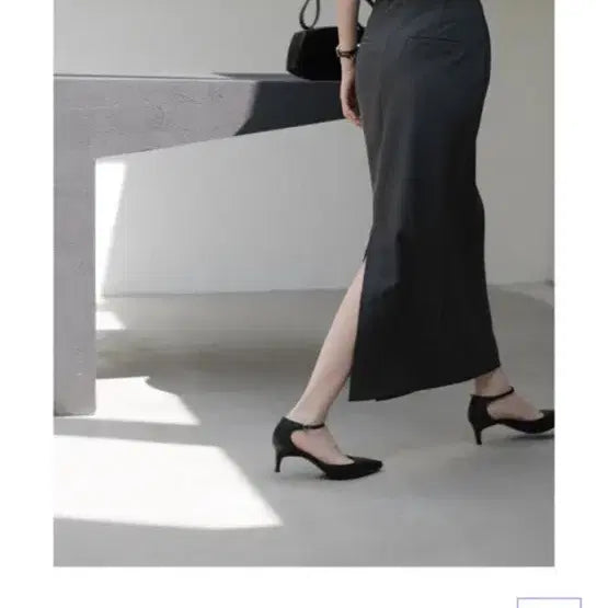[BUNJANG] YuYuR Helena Mcis Skirt Charcoal S with Belt / [벨트set]유유알 헬레나 멕시스커트 챠콜S 하객룩