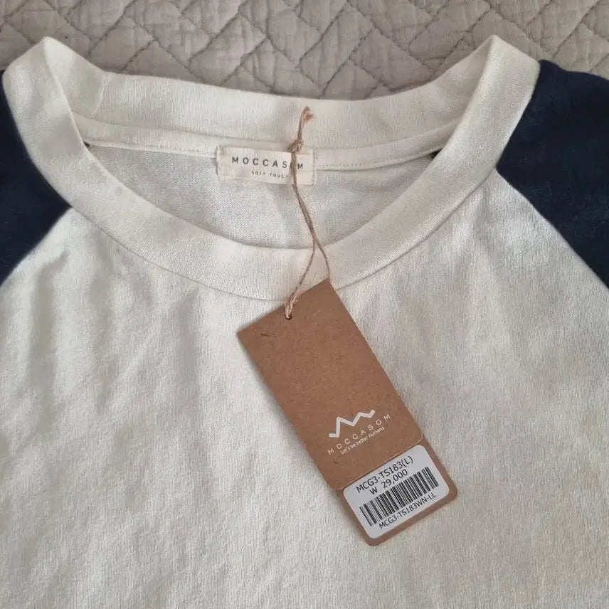 [BUNJANG] Mocassum Partimento Raglan Short Sleeve T-Shirt L / [모카썸]  반팔 티셔츠*L*새상품! 정상가:2만9천원!