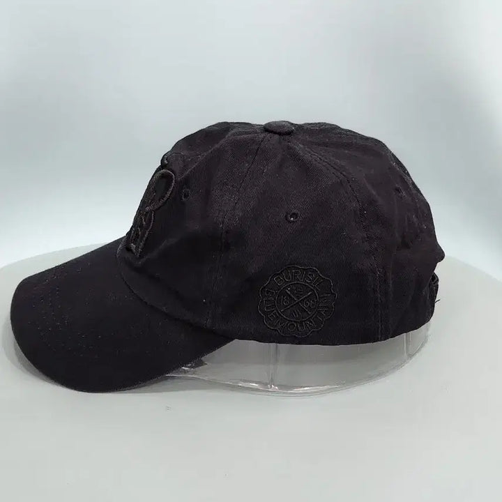 [BUNJANG] Black Embroidered Logo Ball Cap / 블랙 자수 로고 볼캡 모자 올블랙