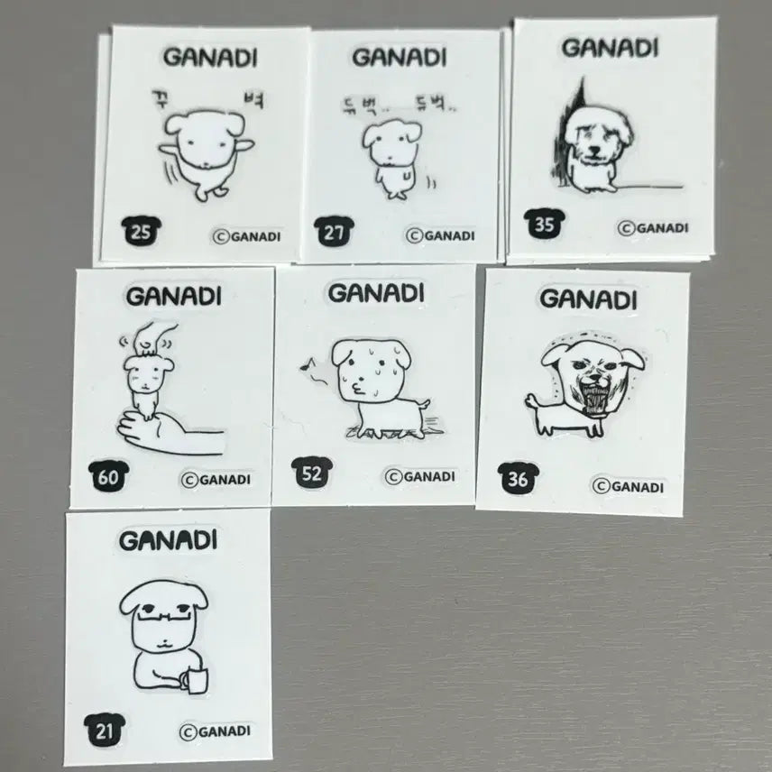 [BUNJANG] Ganadi Tti Bbu Tti Sseul Sticker Set / 가나디 띠부띠부씰