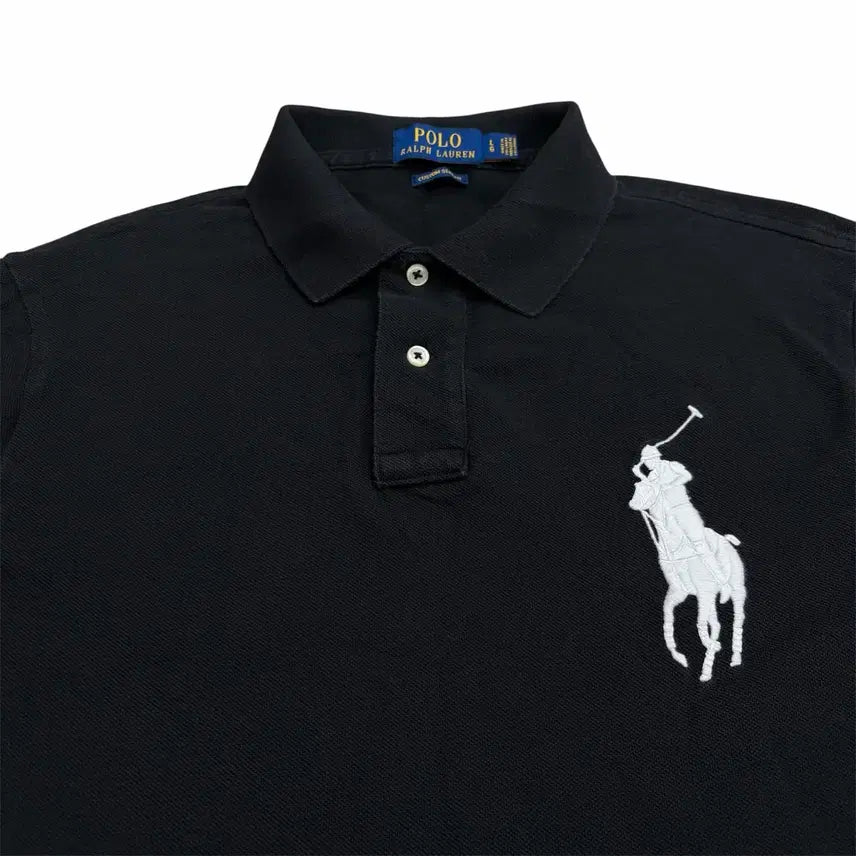 [BUNJANG] Polo Ralph Lauren Big Pony Chieftain Black T-Shirt (L) / 폴로 랄프로렌 빅포니 치프키프 블랙 반팔 카라티 티셔츠 (L)