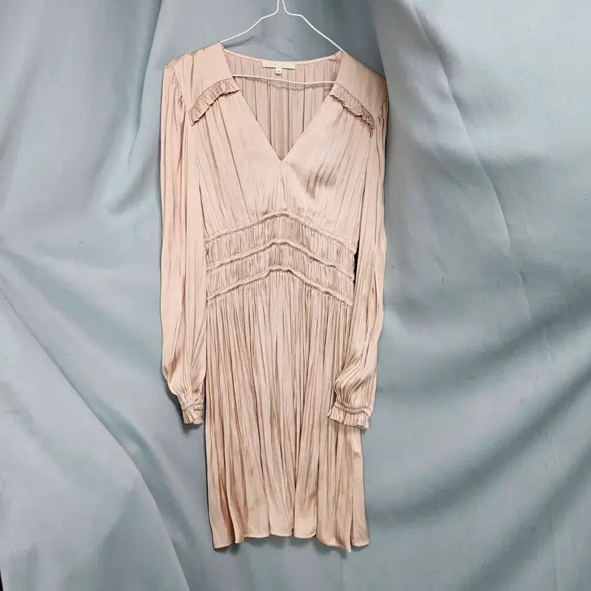 [BUNJANG] Maje Pink Pleated Dress Size 38 / 마쥬 핑크 플리츠 원피스 38