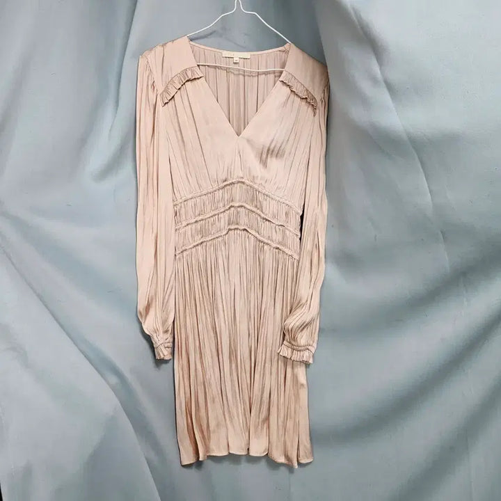 [BUNJANG] Maje Pink Pleated Dress Size 38 / 마쥬 핑크 플리츠 원피스 38