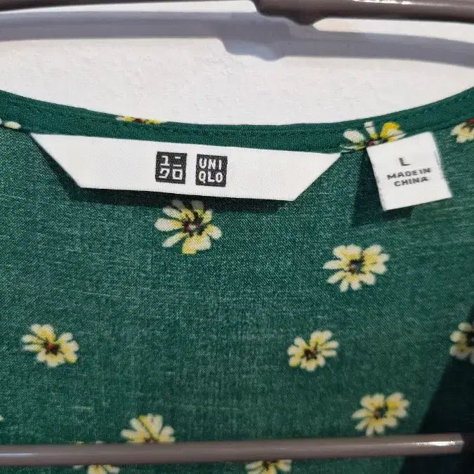 [SOLD OUT] 유니클로 그린 꽃무늬 롱 원피스