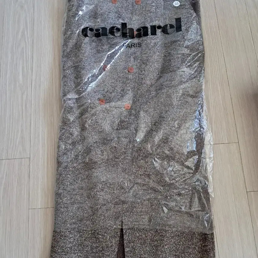 [BUNJANG] Brown Button Detail Wool Long Skirt Size 55 / [새상품]브라운 버튼 포인트 앞트임 모직 롱 스커트 55